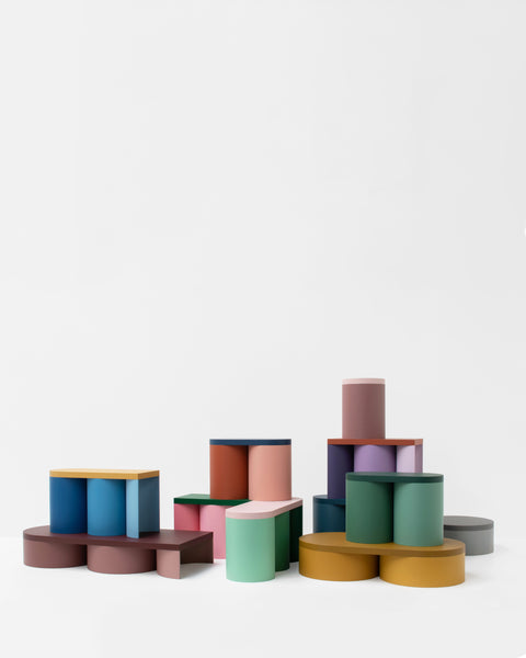 Colorful stool contemporary design lacquered wood