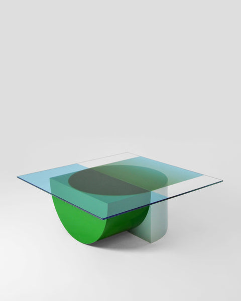 low table COMPOSITION III - green and blue